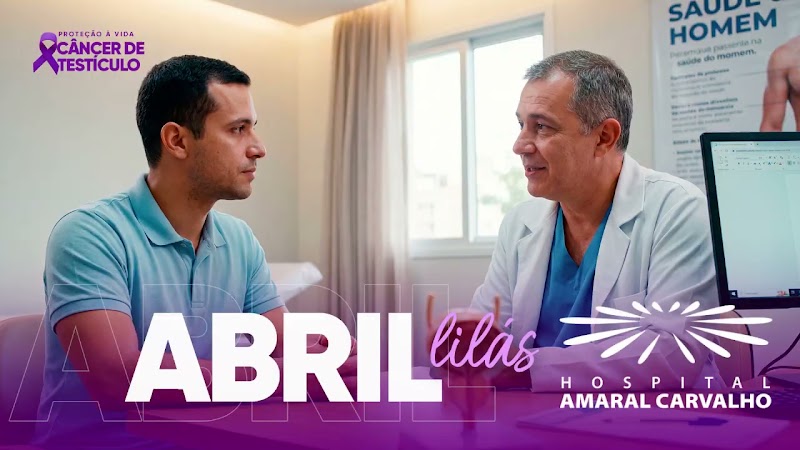 Capa do vídeo Câncer de Testículo — Abril Lilás